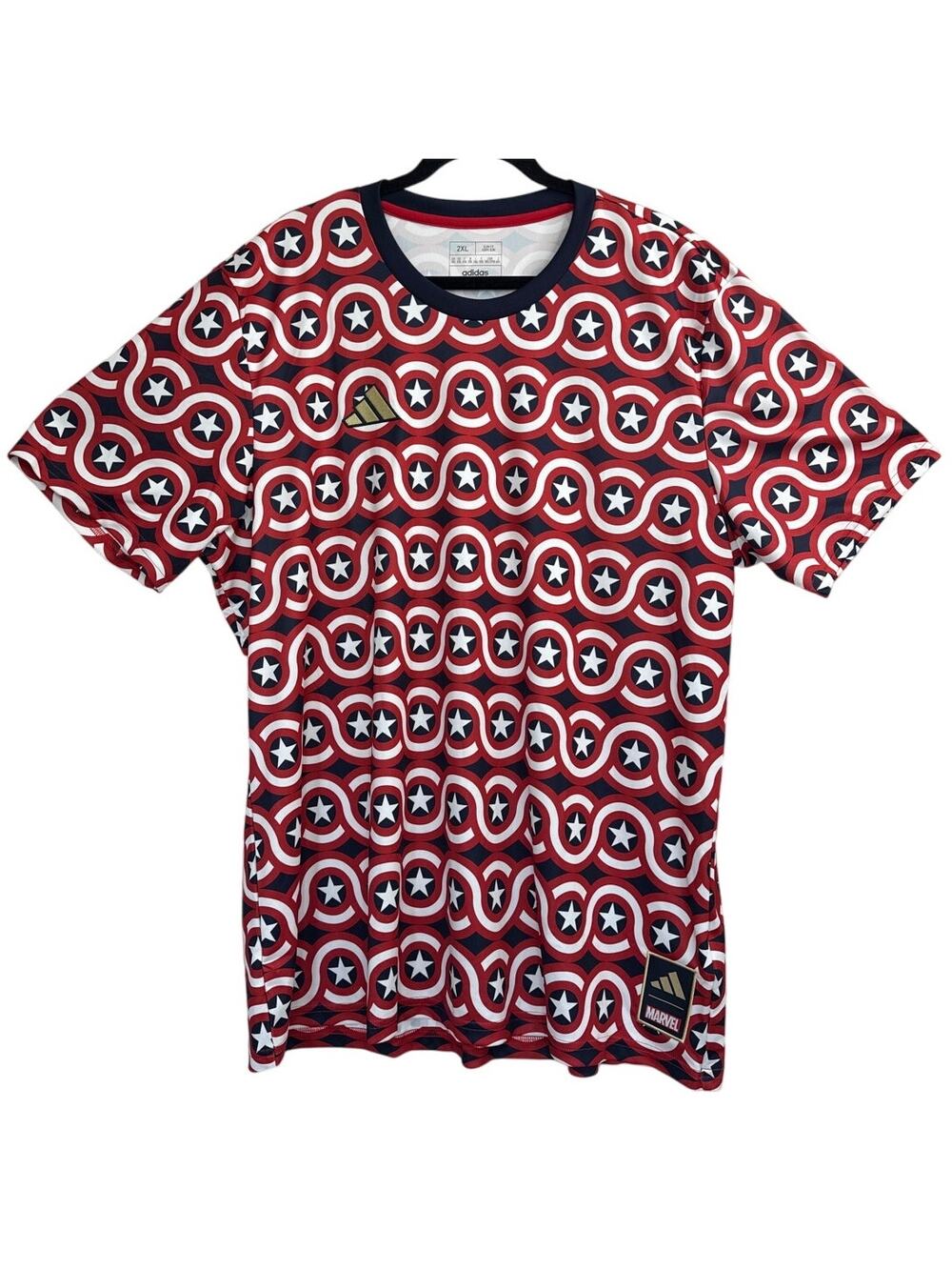 NWT Adidas x Marvel Captain America MLS Soccer Jersey Mens Size 2XL (HT3237)